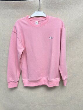 ALO Pink Long-Sleeve Sweatshirt — Size S